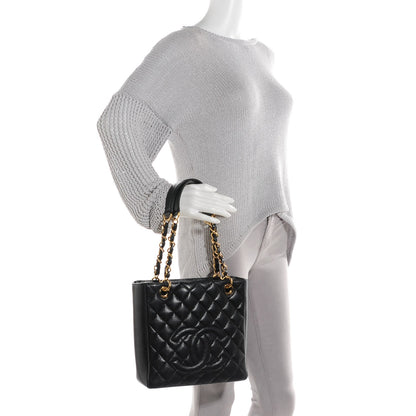 Chanel Caviar Quilted Petit Shopping Tote PST Black 2 of 8
