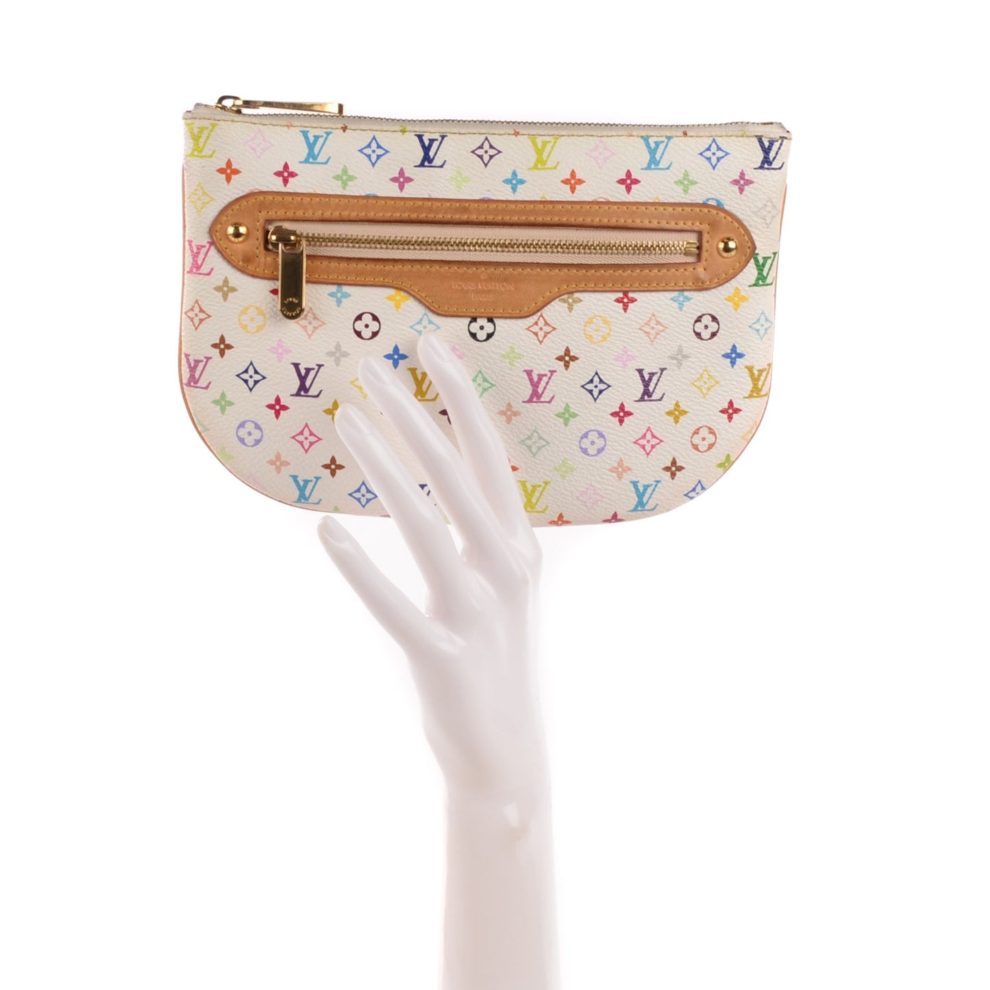 Monogram Multicolor Pochette Plate GM White