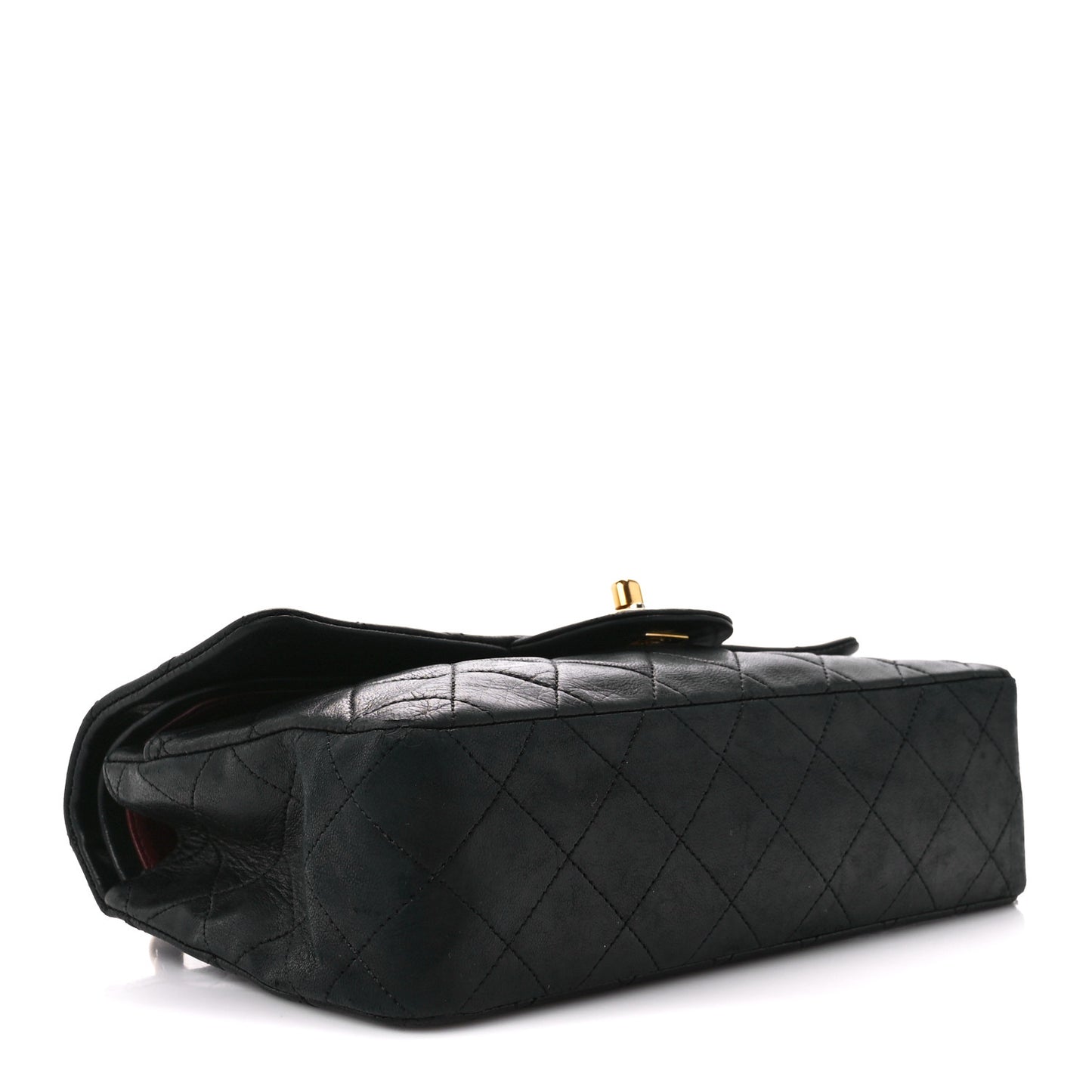 Lambskin Quilted Small Double Flap Black