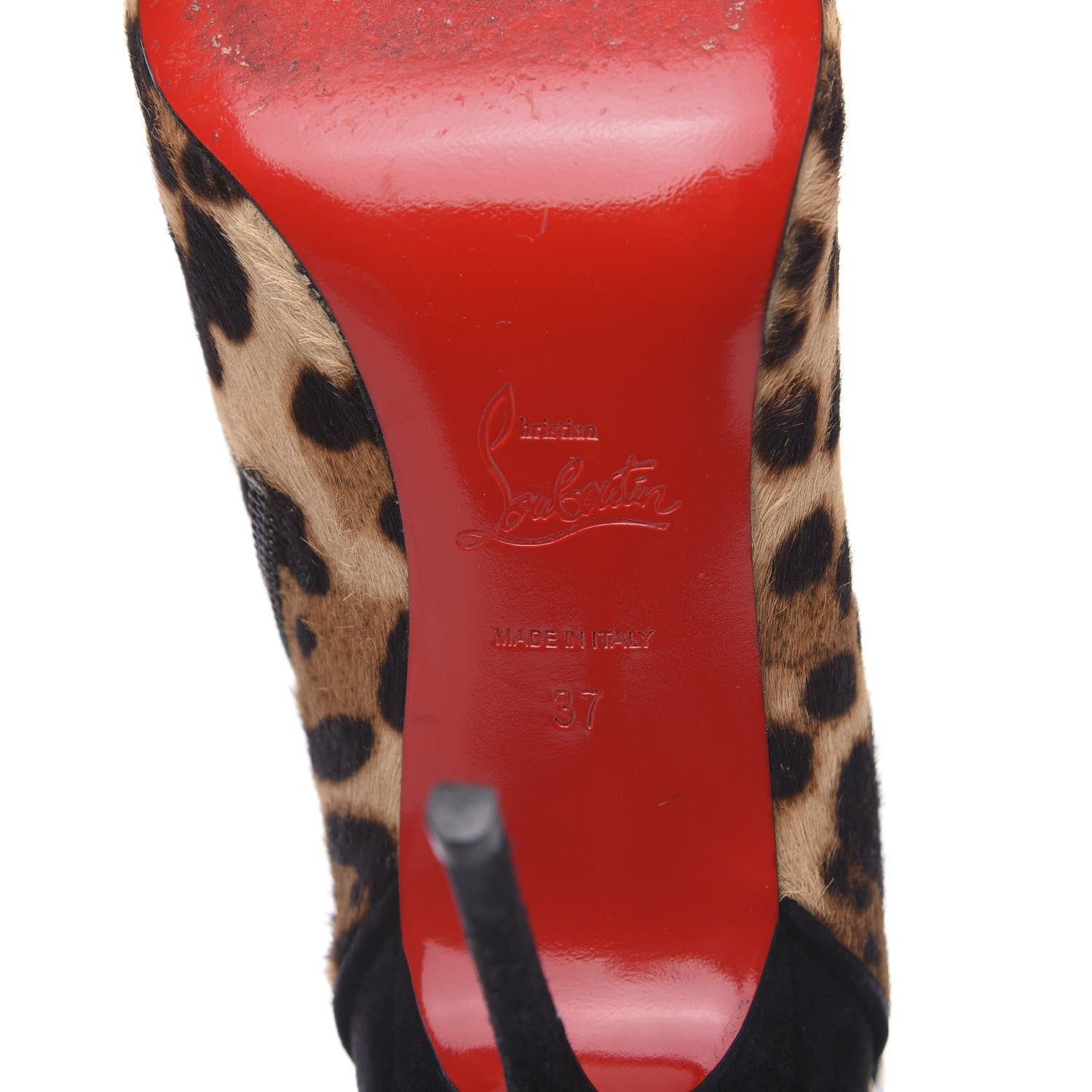 Christian Louboutin Pony Hair Leopard Veau Velours Triboclou 100 Ankle Boots 37 Black 6 of 10