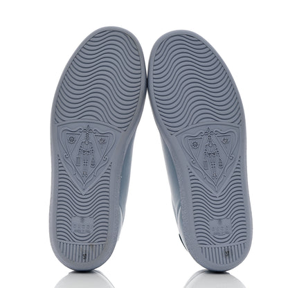 Gucci Calfskin Interlocking G Perforated Womens Ace Sneakers 37 Porcelain Light Blue Zaffiro 5 of 10