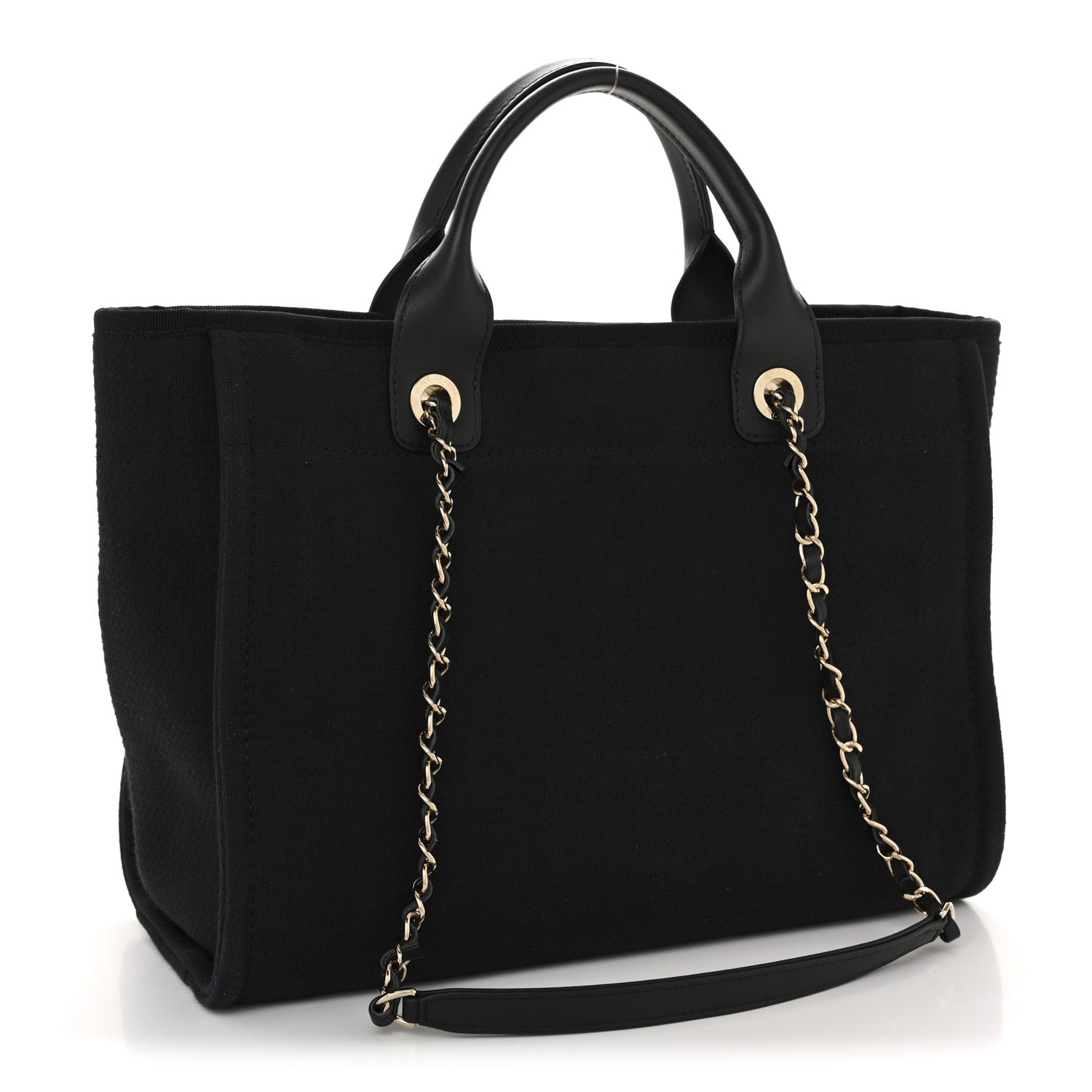 Chanel Mixed Fibers Small Deauville Tote Black 4 of 12