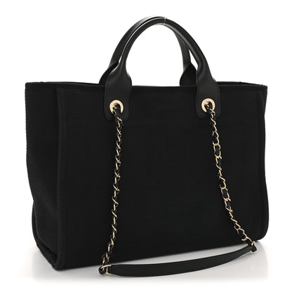 Chanel Mixed Fibers Small Deauville Tote Black 4 of 12