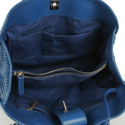 Chanel Calfskin Perforated Up In The Air Tote Dark Blue 5 of 8