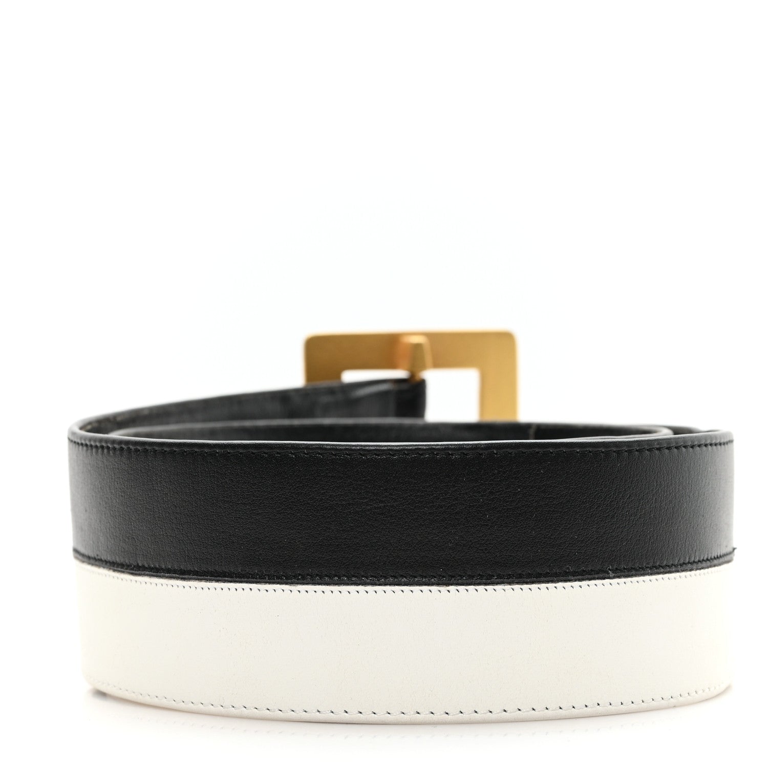 Chanel Calfskin Logo Belt 70 28 Black White 2 of 4