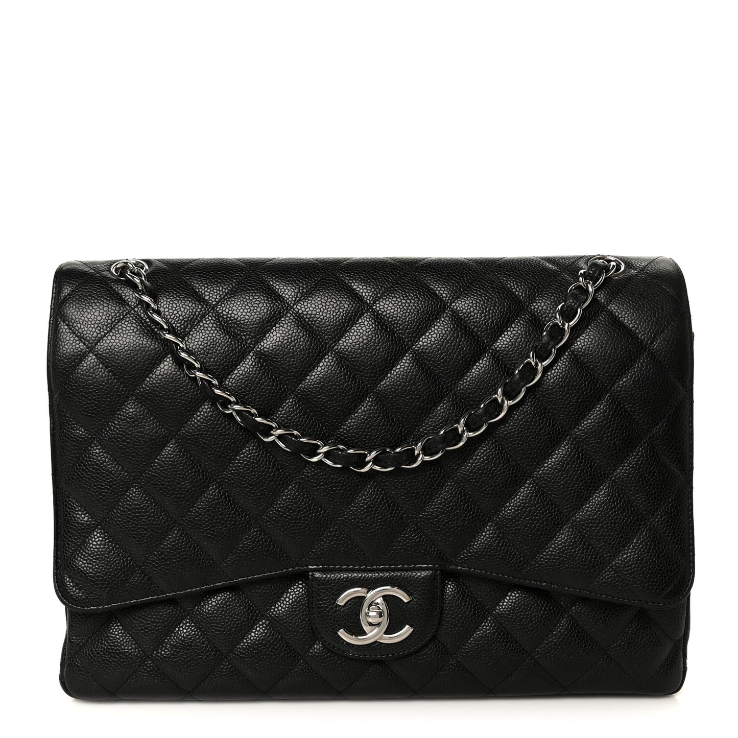 Caviar Quilted Maxi Double Flap Black