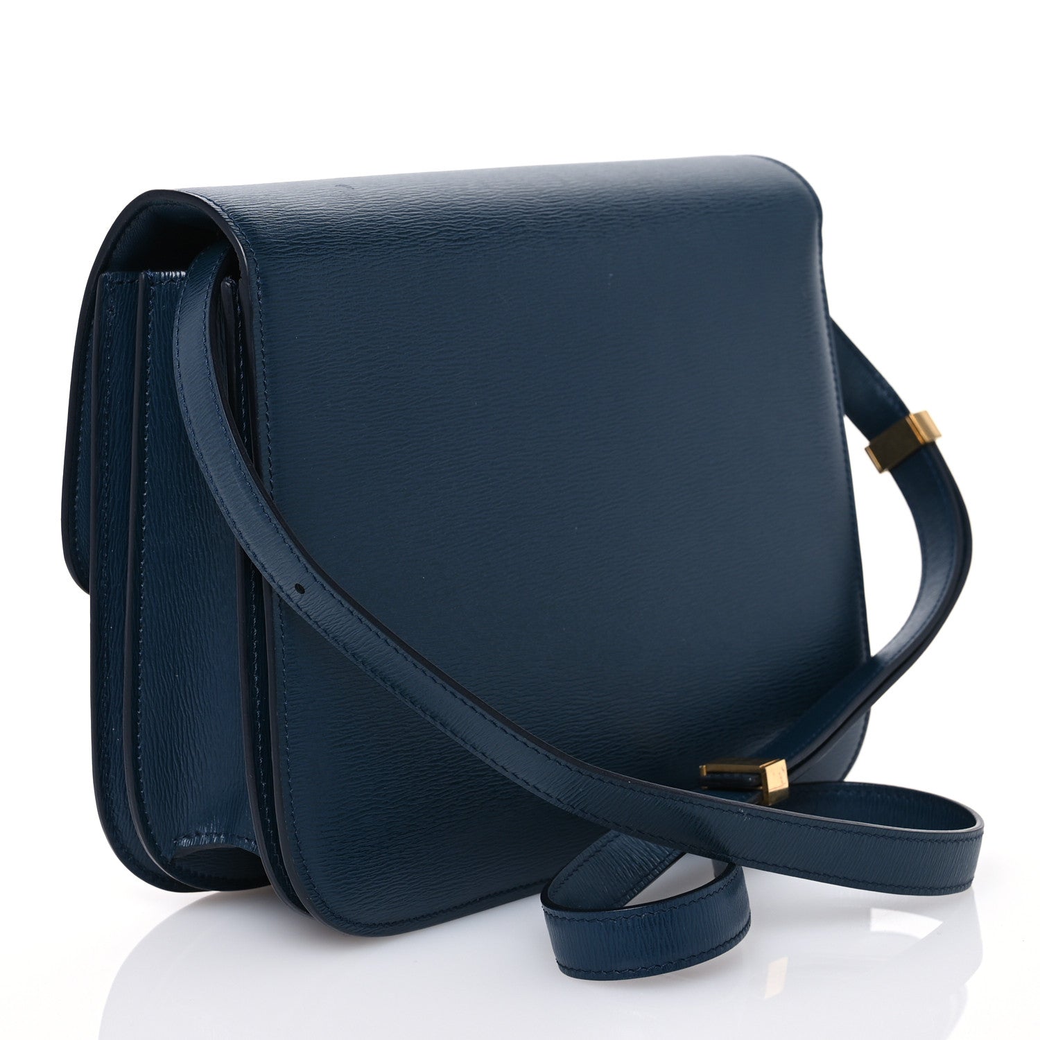 Celine Liege Calfskin Medium Classic Box Flap Bag Dark Blue 4 of 16