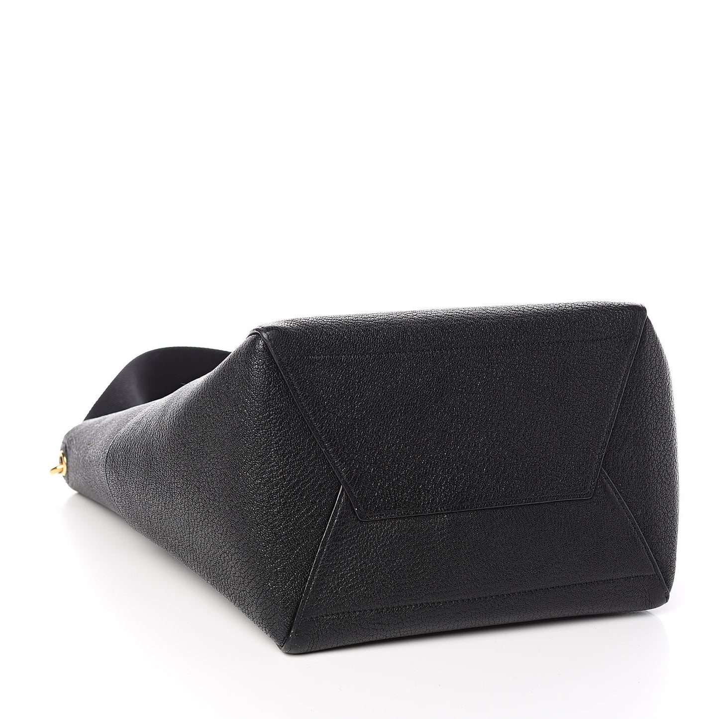 Goatskin Sangle Bucket Bag Black