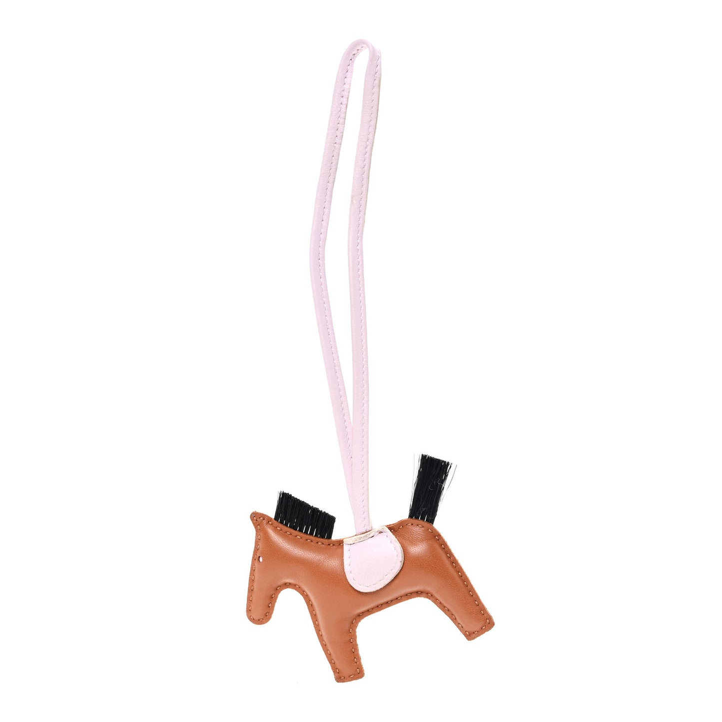 Milo Lambskin Horse Hair Grigri Rodeo Horse Bag Charm PM Gold Mauve Pale Black