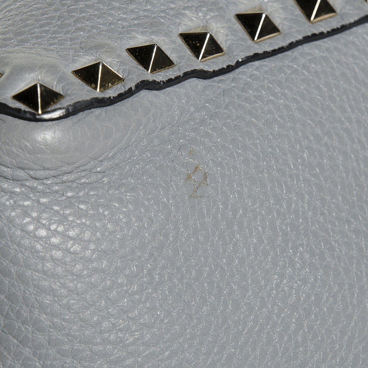 Valentino Garavani Grained Calfskin Medium Rockstud Reversible Tote Dark Rose Grey 4 of 8