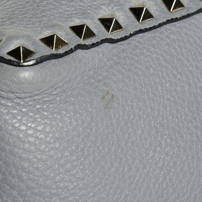 Valentino Garavani Grained Calfskin Medium Rockstud Reversible Tote Dark Rose Grey 4 of 8