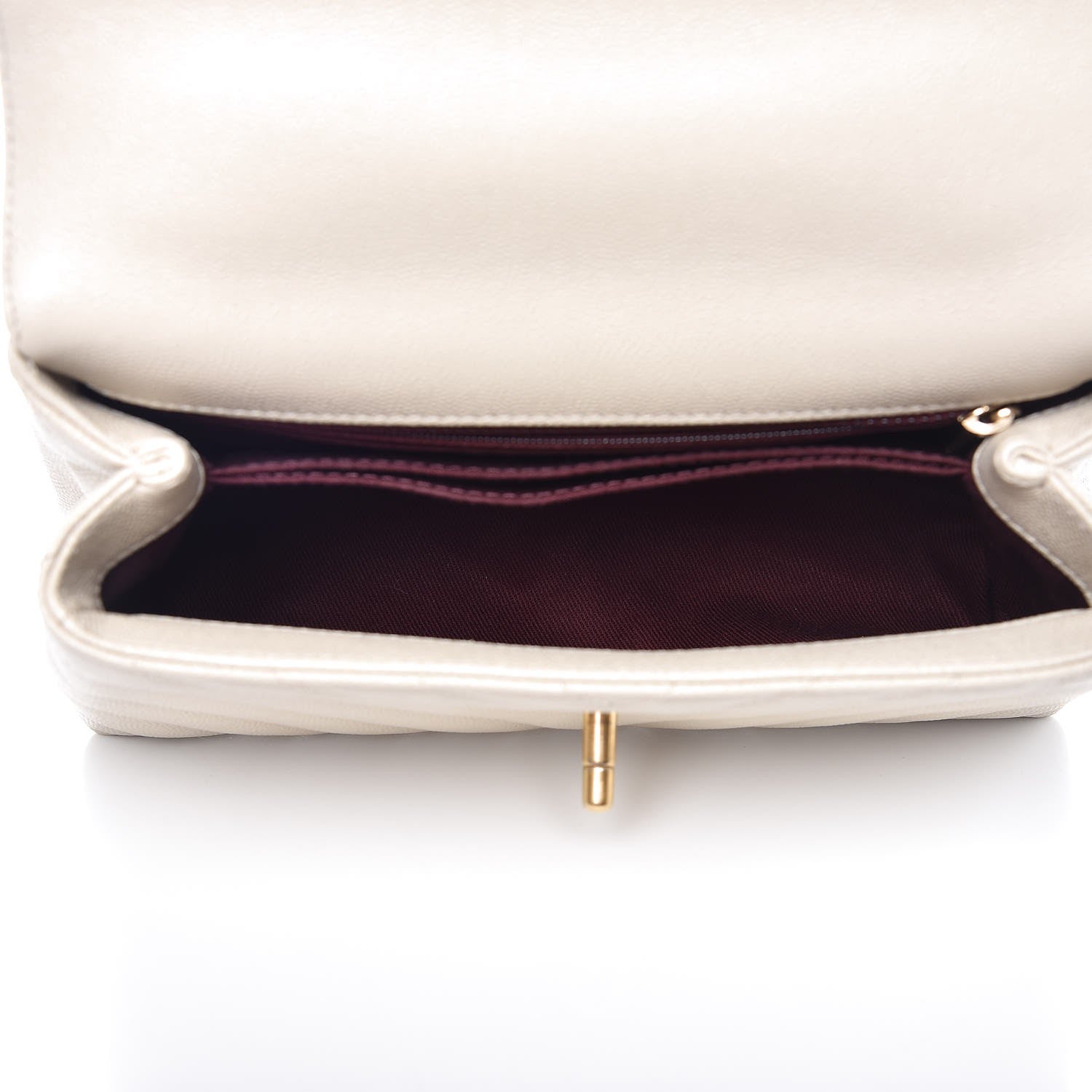 Chanel Caviar Chevron Quilted Mini Coco Handle Flap Light Beige 5 of 7