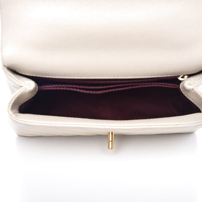 Chanel Caviar Chevron Quilted Mini Coco Handle Flap Light Beige 5 of 7