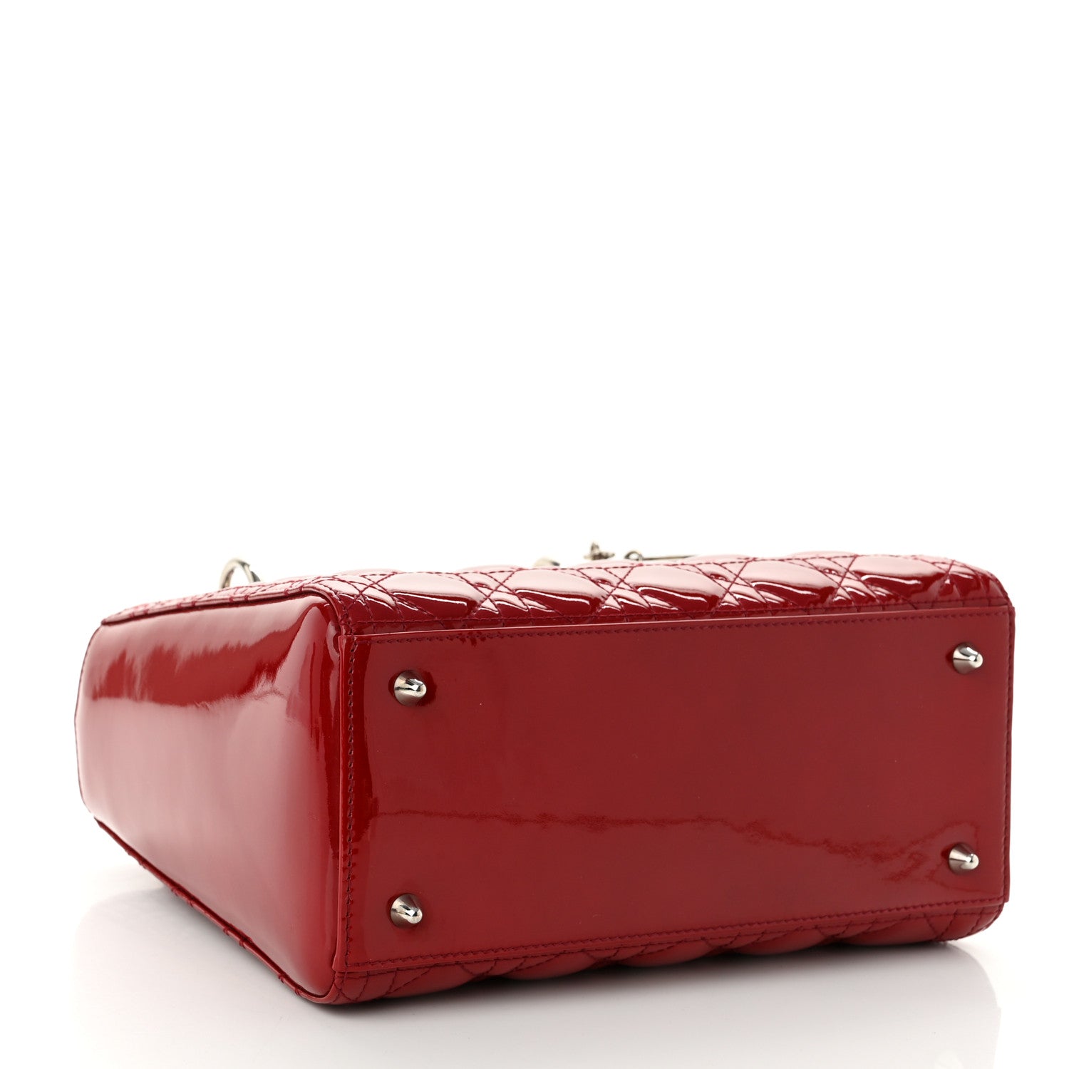 Christian Dior Patent Cannage Medium Lady Dior Red 4 of 9