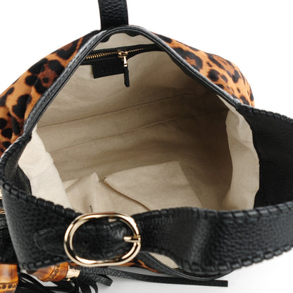 Gucci Calf Hair Jaguar Print Medium New Jackie Hobo Black 5 of 7