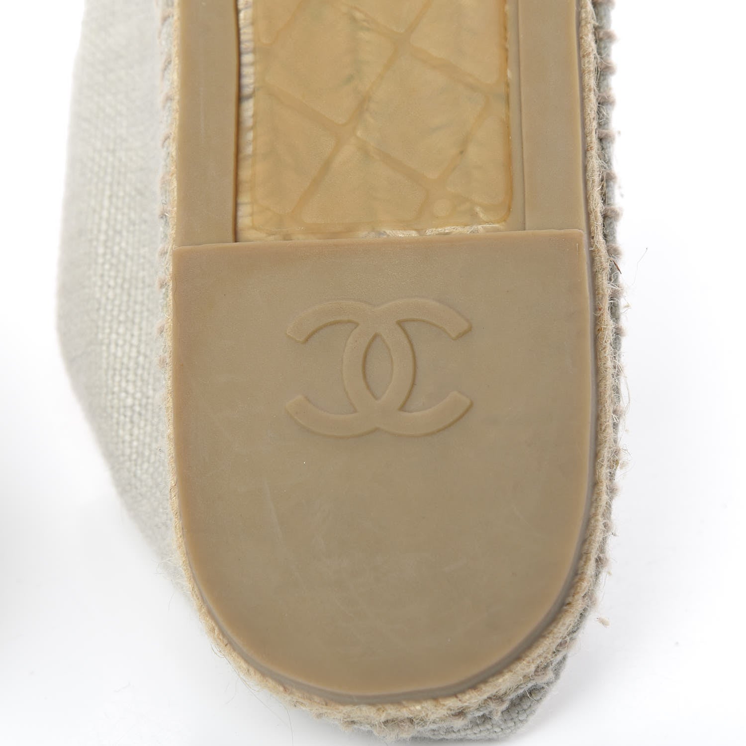 Chanel Toile CC Cap Toe Espadrilles 44 Beige 7 of 10