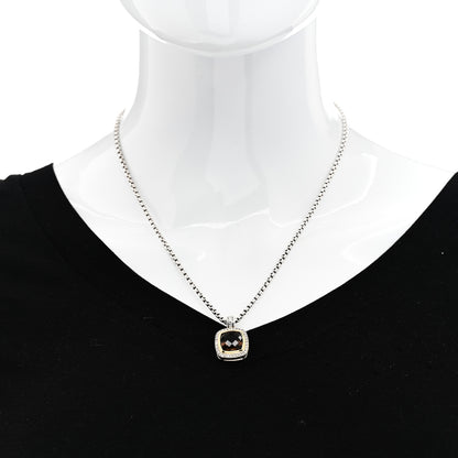 David Yurman Sterling Silver Diamond 18K Yellow Gold Smoky Quartz 11mm Albion Pendant Necklace 2 of 5