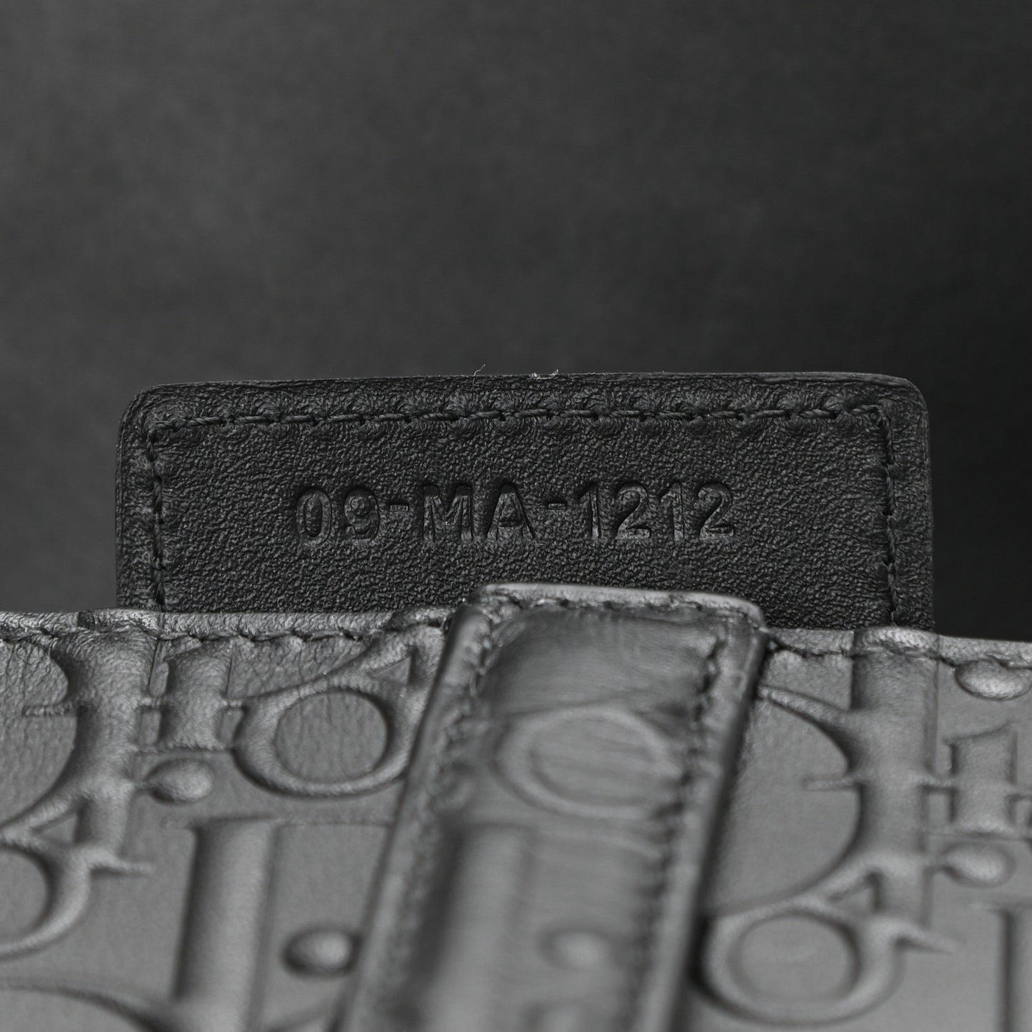 Calfskin Embossed Oblique Saddle Bag With Strap Black
