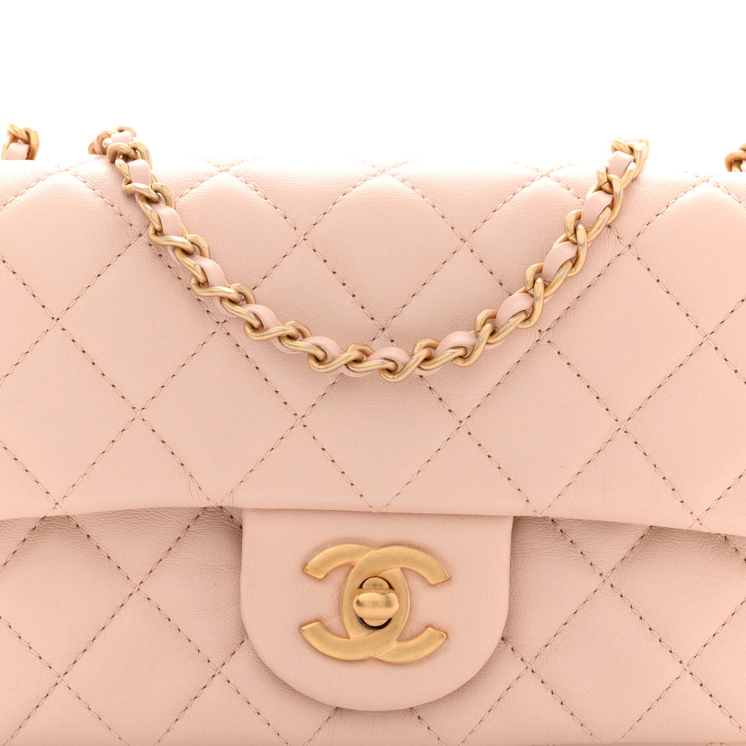 Chanel Lambskin Quilted Mini Rectangular Pearl Crush Flap Light Beige 8 of 11