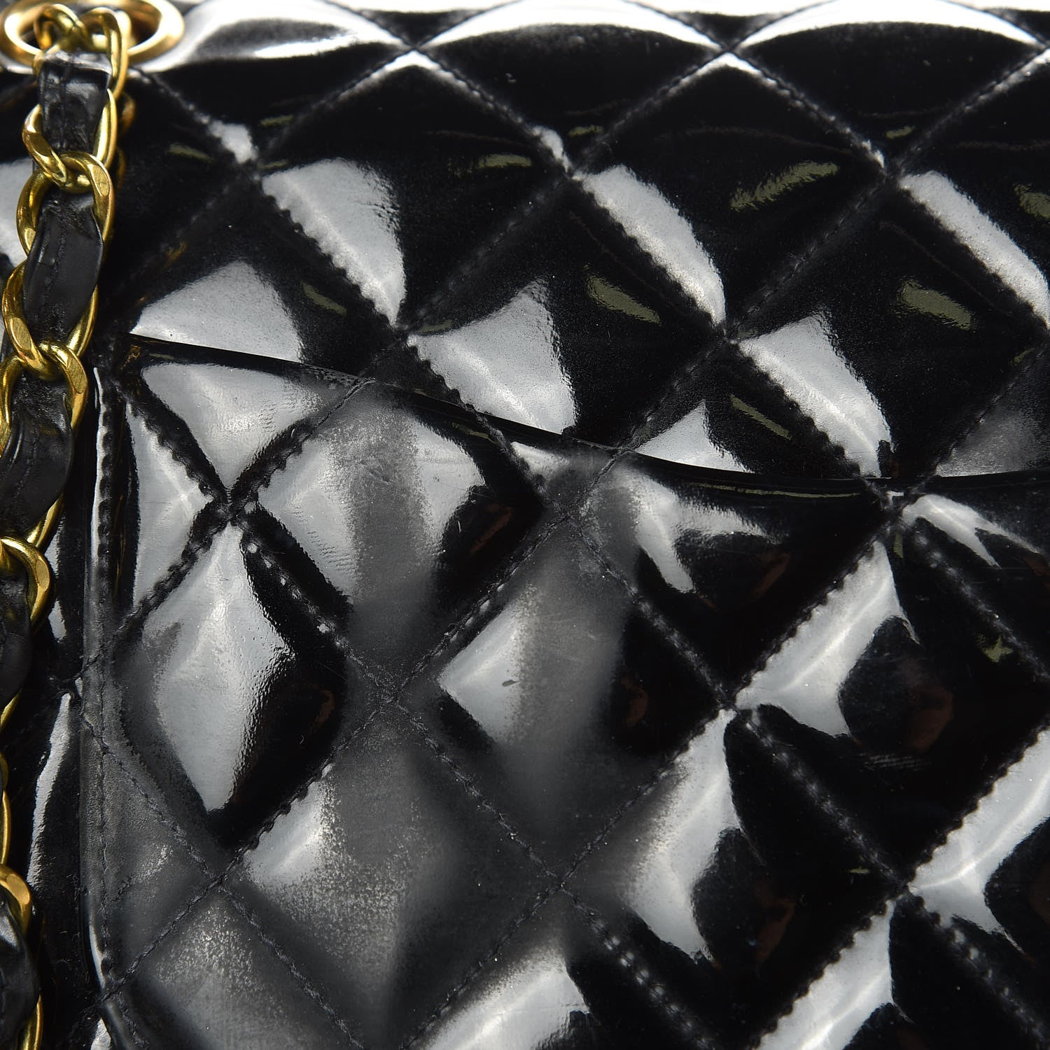 Chanel Patent Quilted Medium Double Flap Black 12 of 18