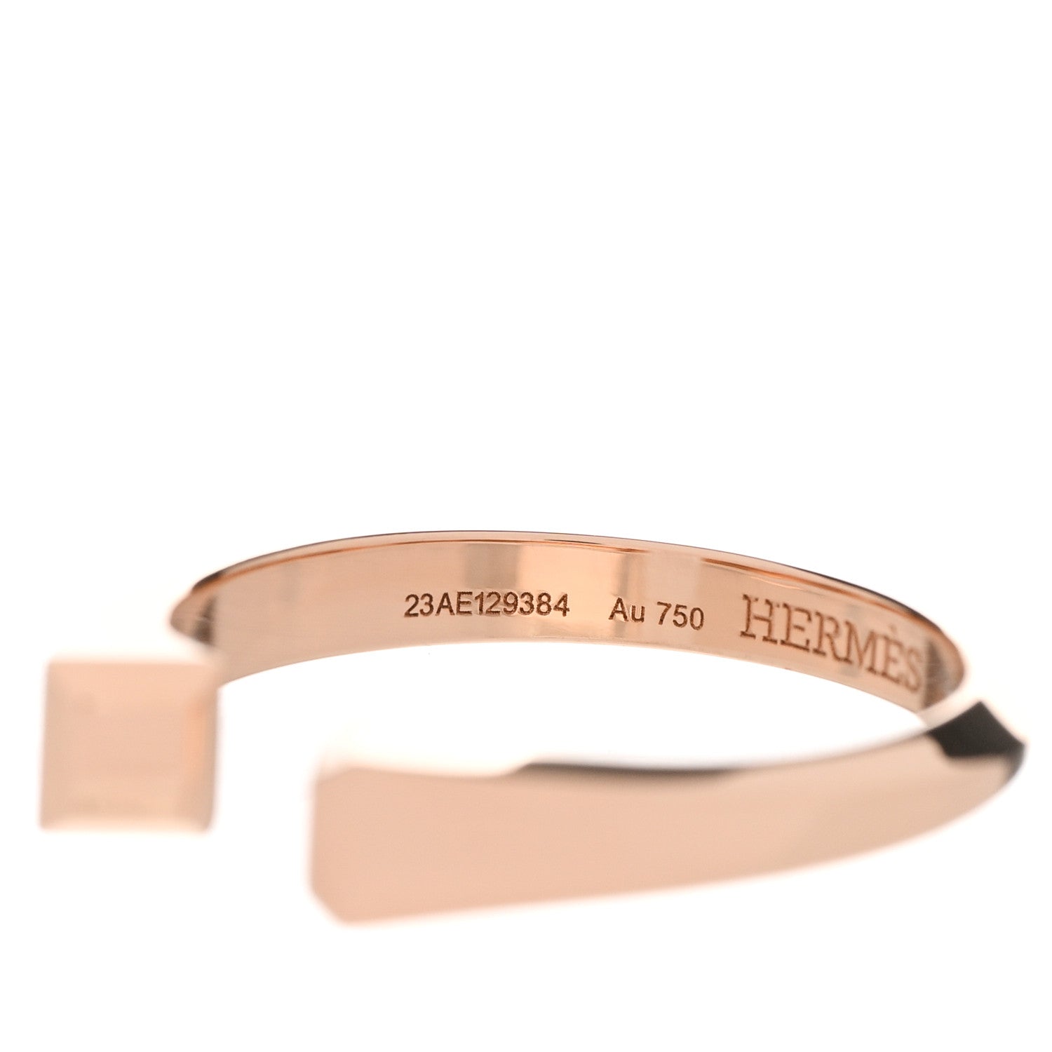 Hermes 18K Rose Gold PM Clou de Forge Ring 54 7 5 of 8