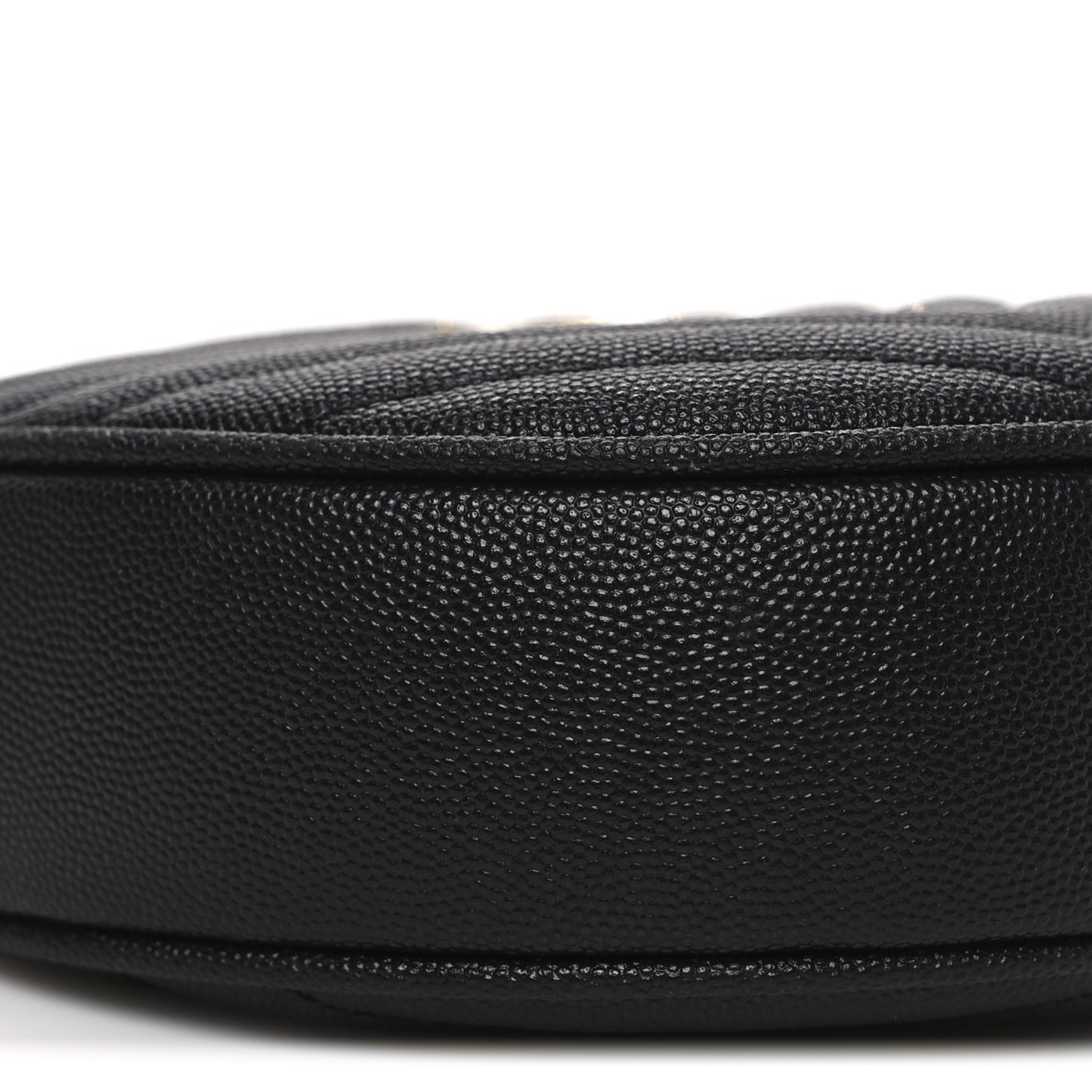 Grain De Poudre Matelasse Chevron Quilted Round Vinyle Camera Bag Black