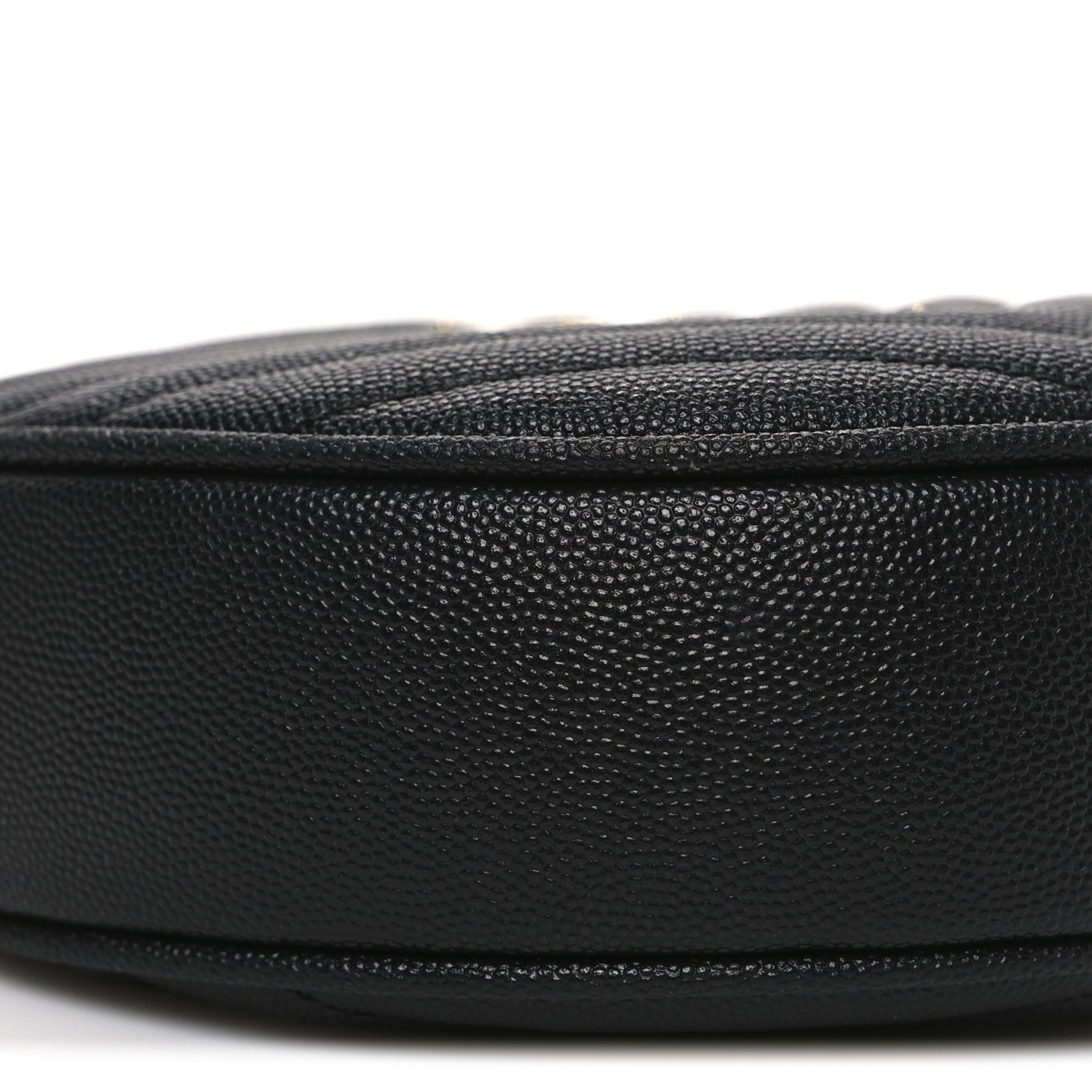 Saint Laurent Grain De Poudre Matelasse Chevron Quilted Round Vinyle Camera Bag Black 9 of 12