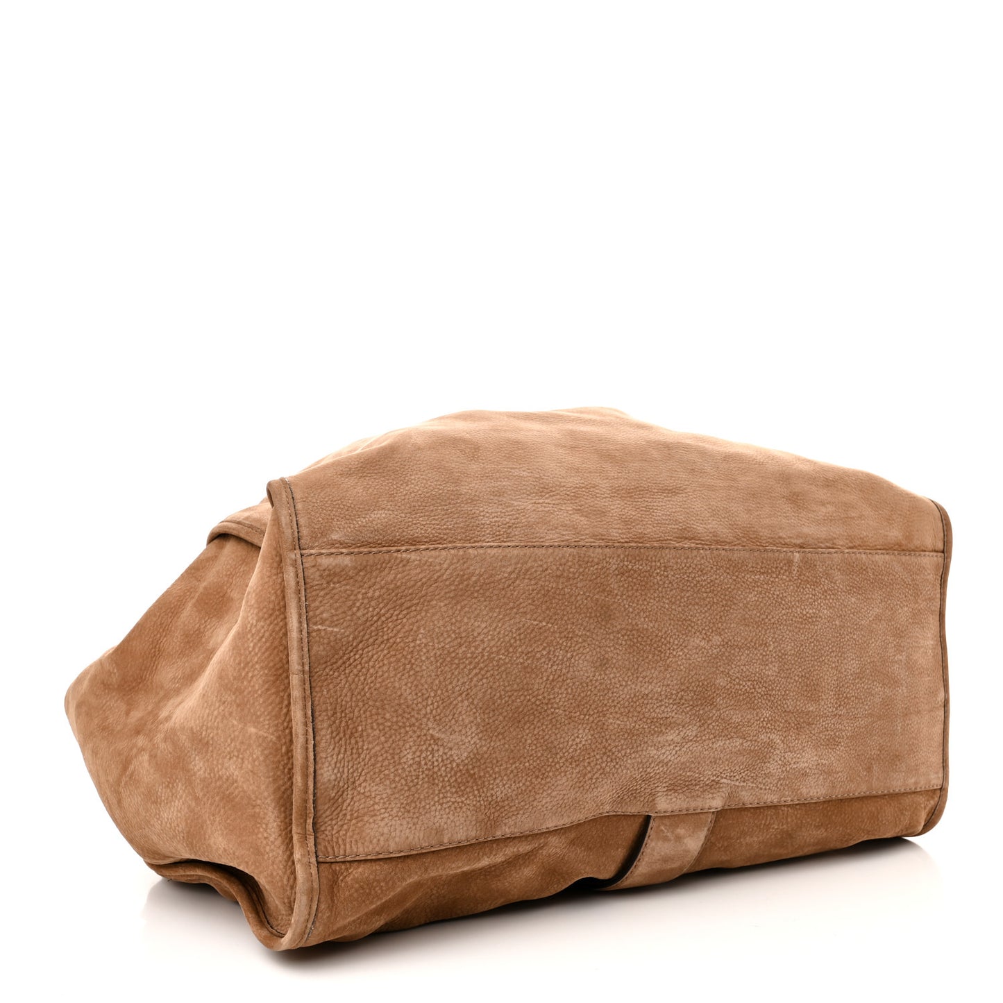 Nubuck Large Soft Stirrup Shoulder Bag Light Brown