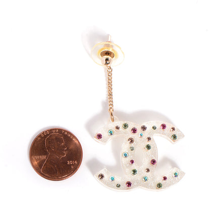 Chanel Resin Crystal CC Earrings Multicolor 2 of 5