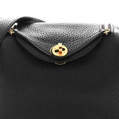 Hermes Taurillon Clemence Mini Lindy 20 Black 8 of 11