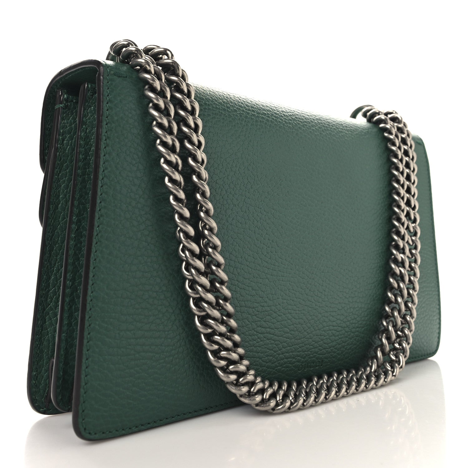 Gucci Pebbled Calfskin Small Dionysus Shoulder Bag Emerald 3 of 11