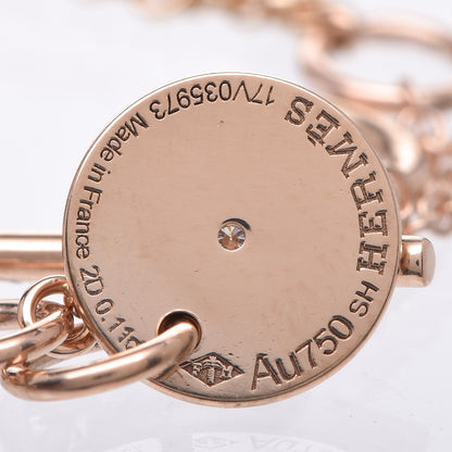 Hermes 18K Rose Gold Diamond Gambade Bracelet SH 10 of 11