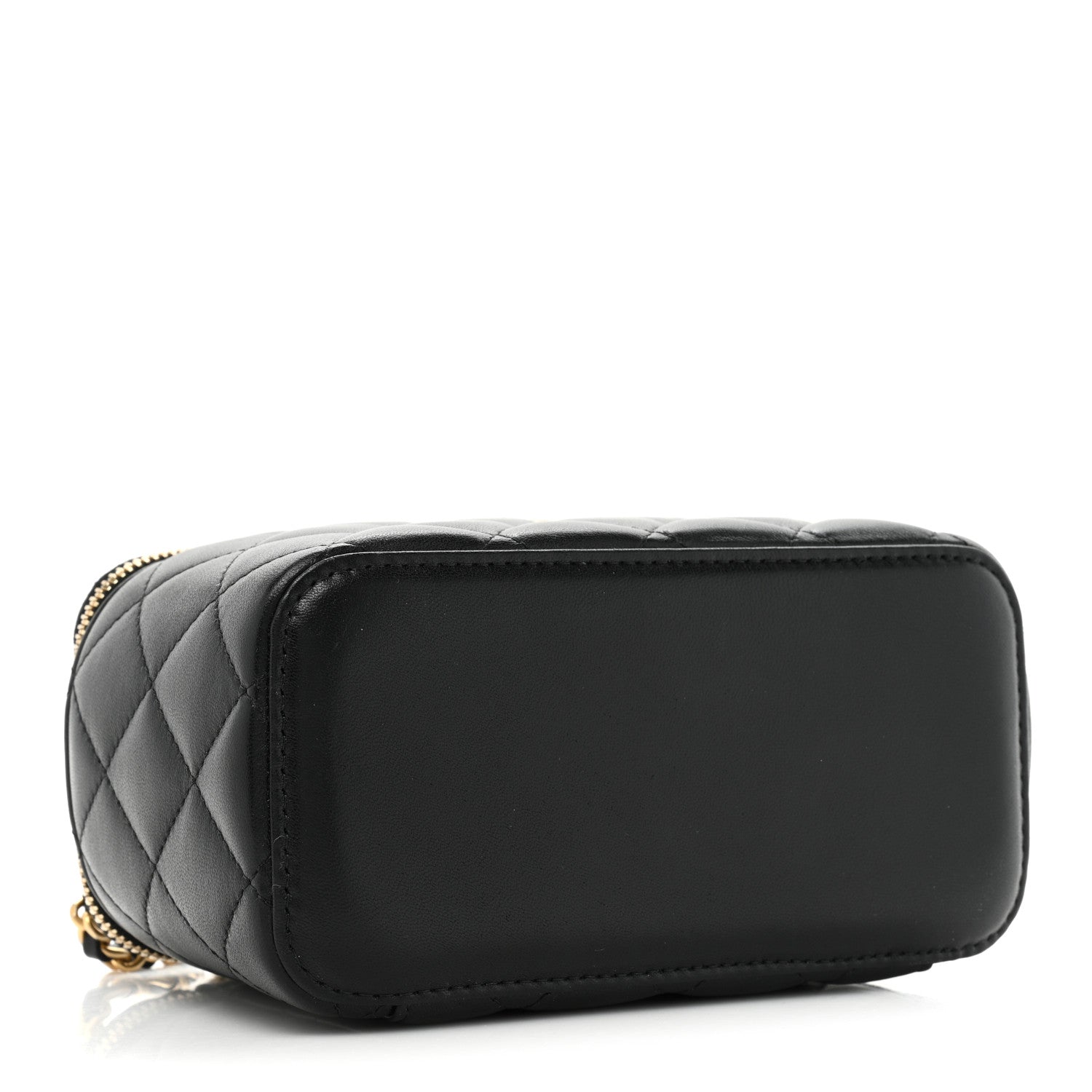 Chanel Lambskin Quilted Small Pearl Crush Vanity Case With Chain Black 4 of 11