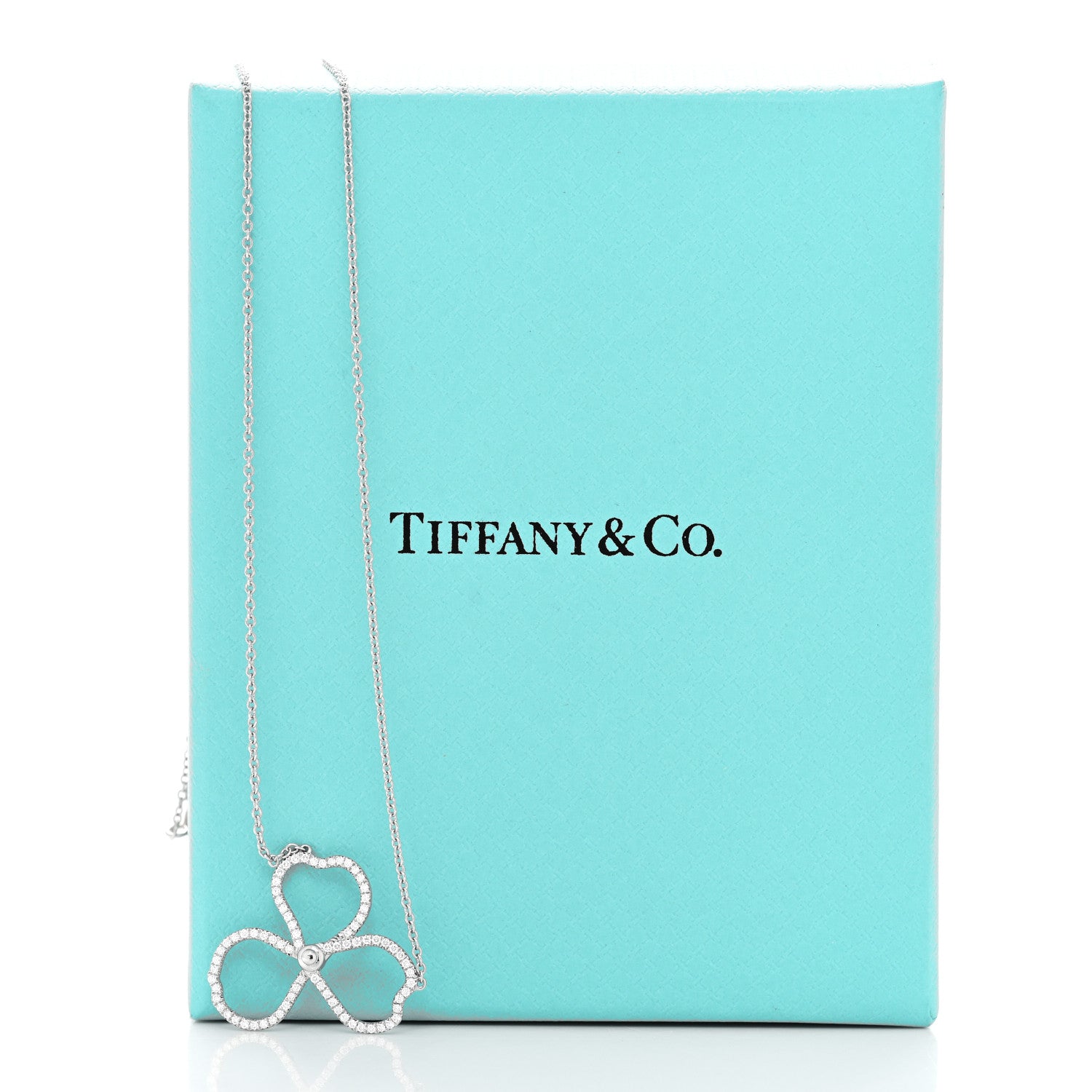 Tiffany Platinum Diamond Large Paper Flowers Pendant Necklace 6 of 6