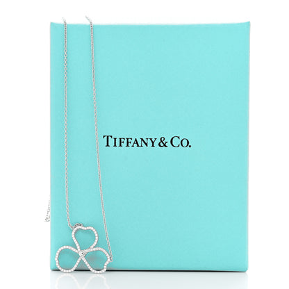 Tiffany Platinum Diamond Large Paper Flowers Pendant Necklace 6 of 6