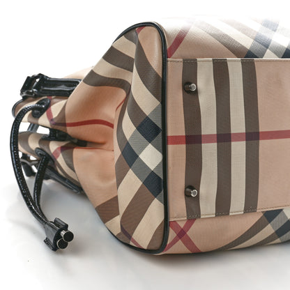 Burberry Patent Nova Check Small Bilmore Tote Black 8 of 9