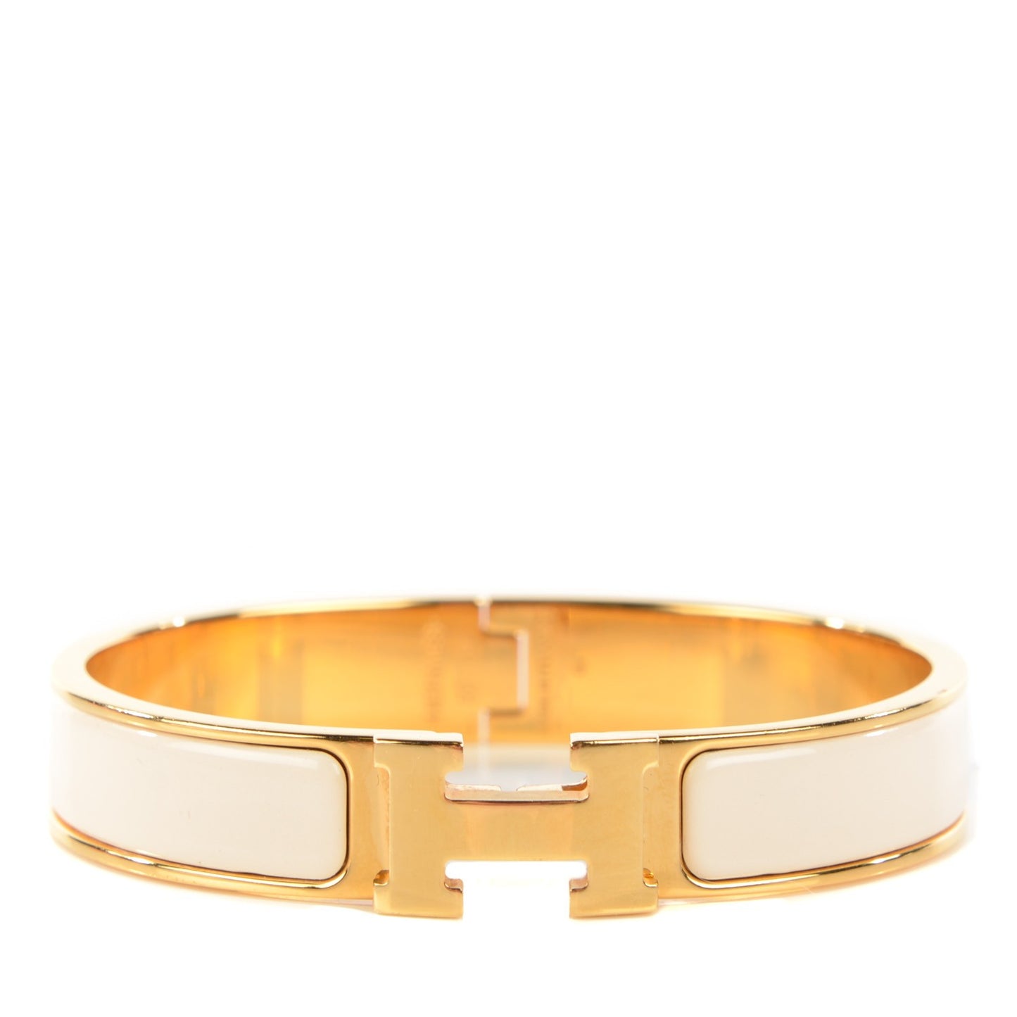 Enamel Narrow Clic Clac H Bracelet GM Craie