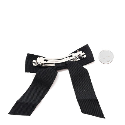 Chanel Grosgrain Bow CC Hair Clip Black 2 of 3