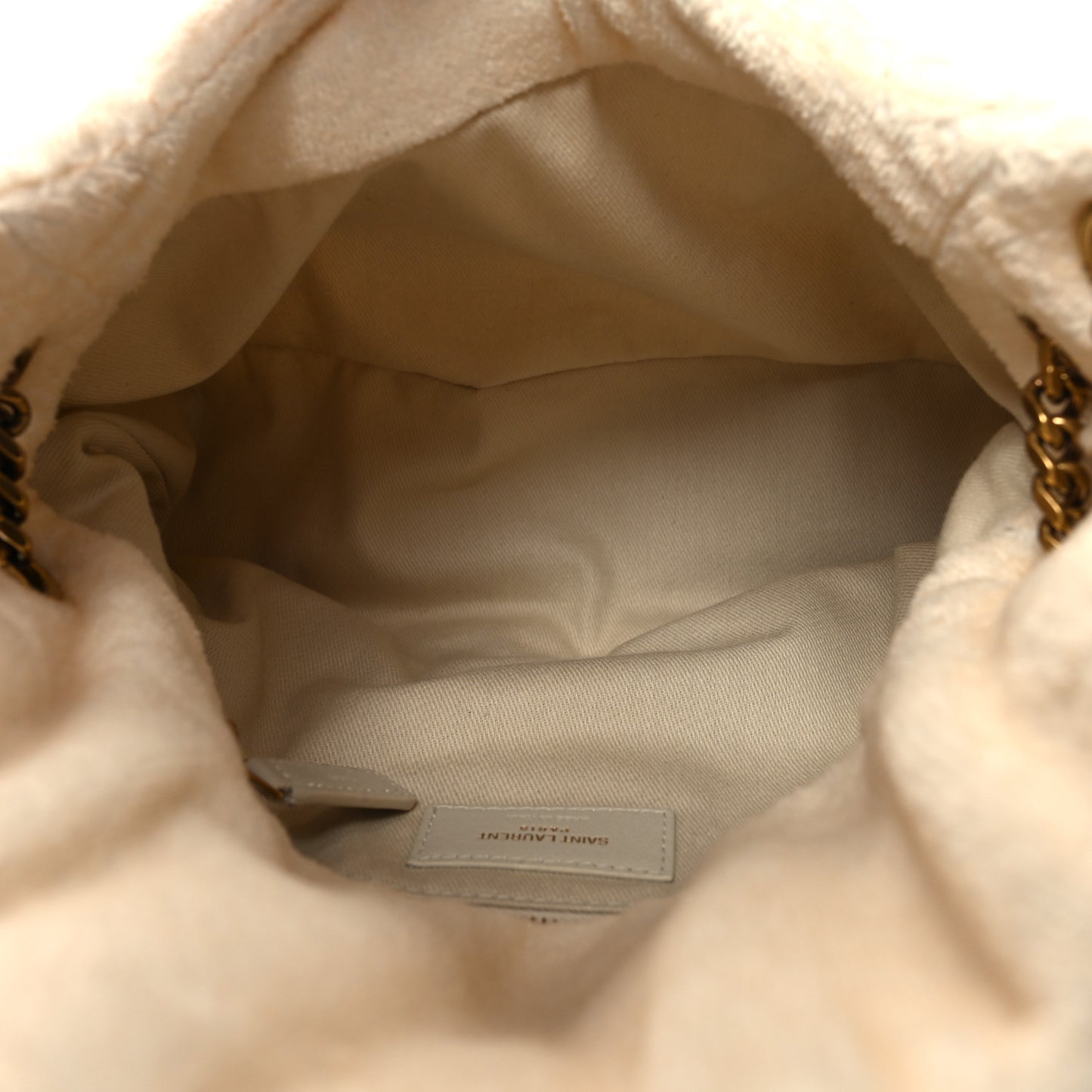 Terrycloth Summer Print Quilted Small Loulou Puffer Monogram Chain Satchel Multicolor White
