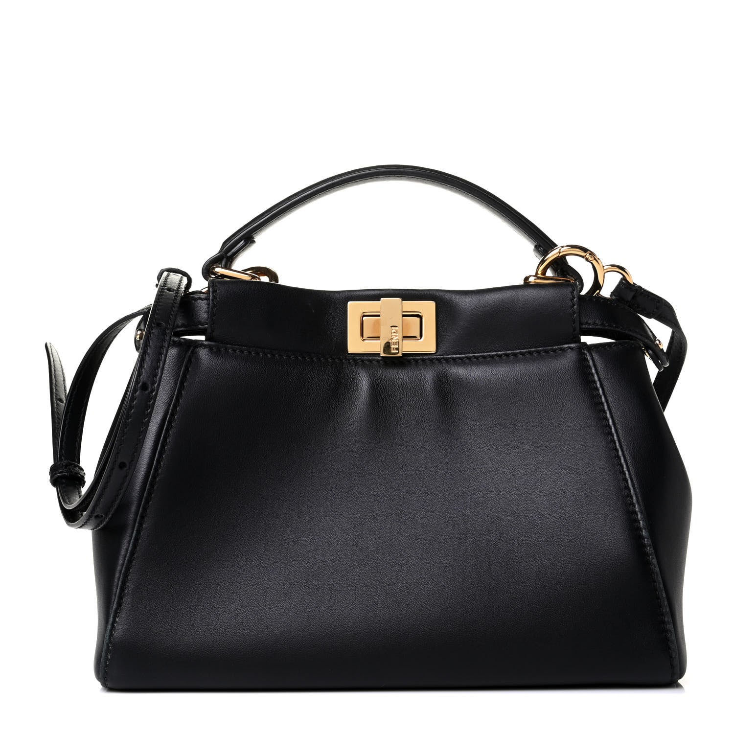 Fendi Nappa Mini Peekaboo Iconic Satchel Black 1 of 6