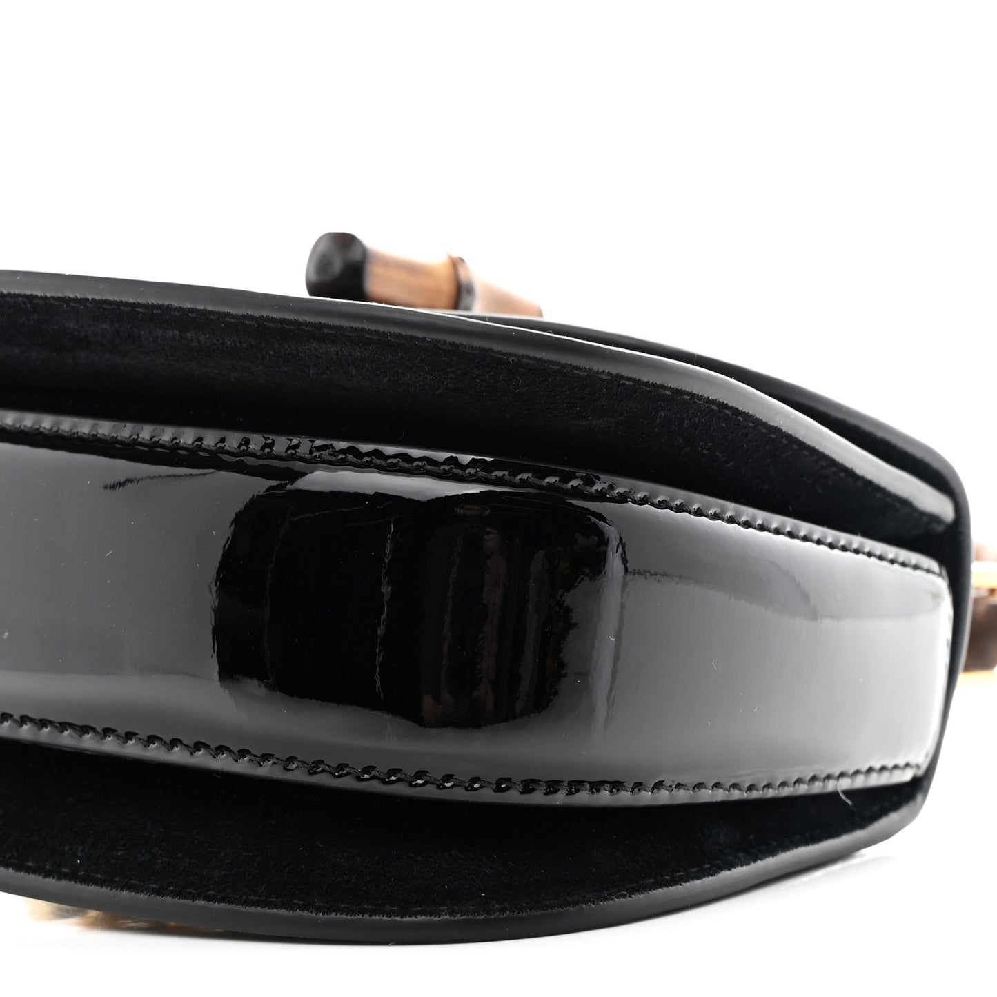 Patent Crystal Mini Bamboo 1947 Top Handle Chain Bag Black