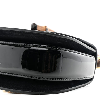 Gucci Patent Crystal Mini Bamboo 1947 Top Handle Chain Bag Black 10 of 10