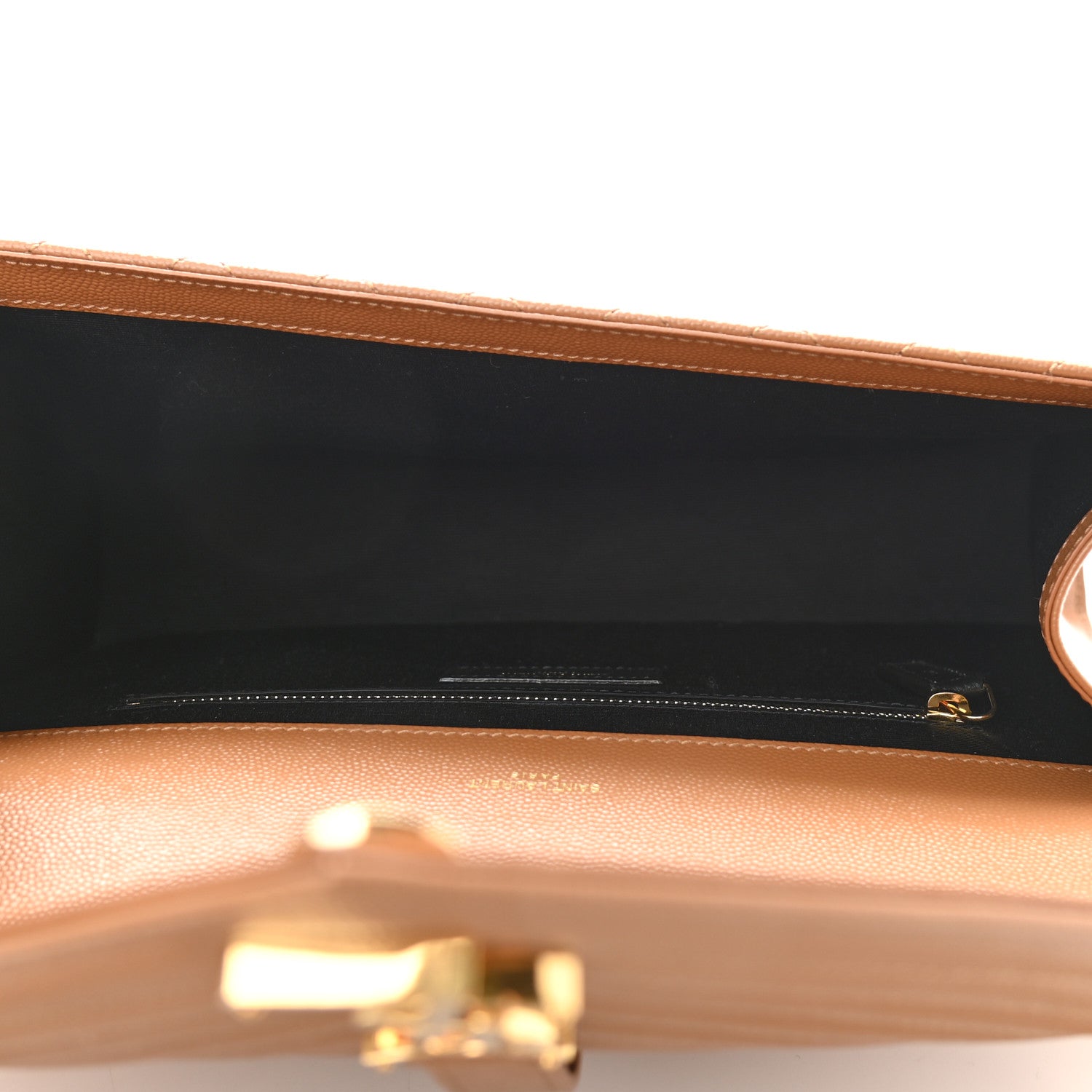 Saint Laurent Grain De Poudre Textured Mixed Matelasse Triquilt Large Monogram Satchel Dune 4 of 8