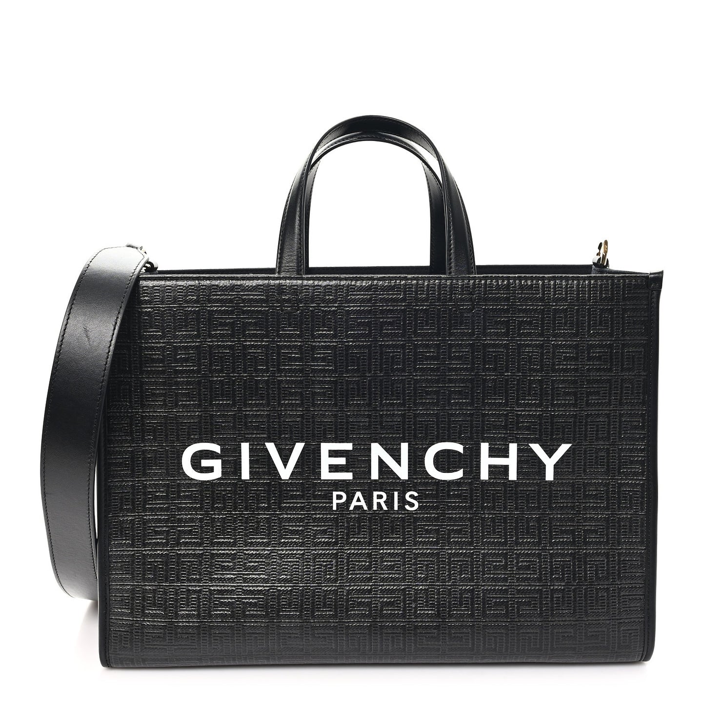 4G Coated Canvas Logo Medium G-Tote Black