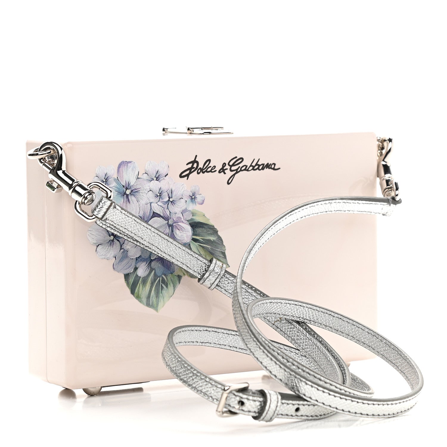 Dolce & Gabbana Acrylic Floral Print Dolce Box Clutch Ivory 3 of 10