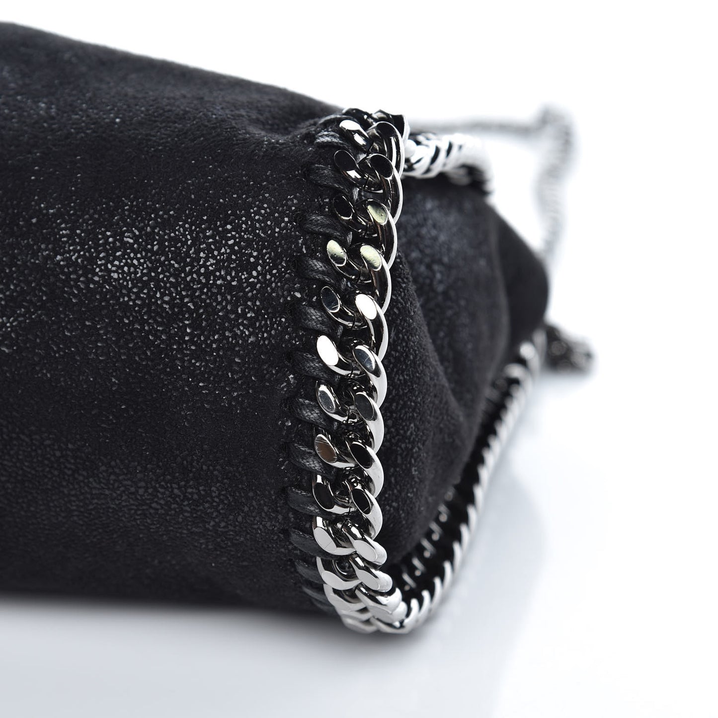 Shaggy Deer Mini Falabella Fold Over Tote Black