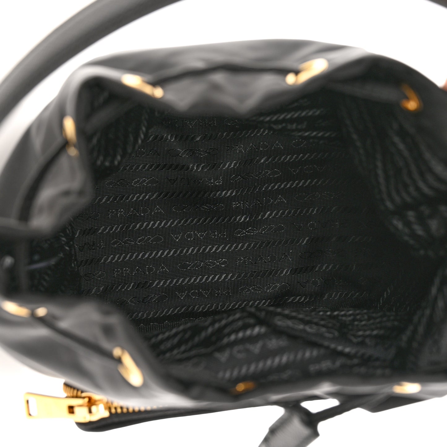 Re-Nylon Duet Drawstring Shoulder Bag Black