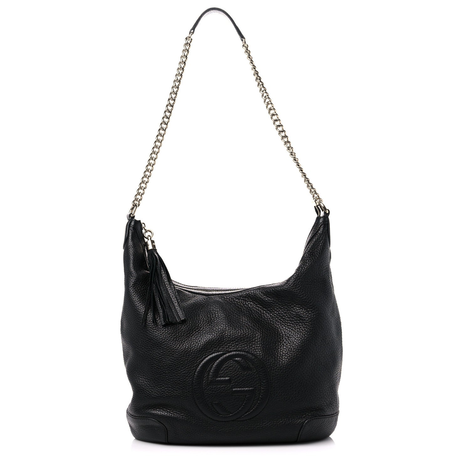 Gucci Pebbled Calfskin Medium Soho Chain Hobo Black 1 of 9