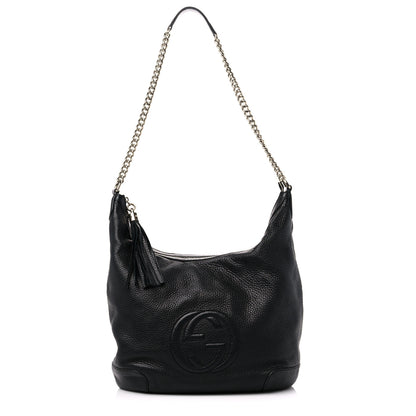 Gucci Pebbled Calfskin Medium Soho Chain Hobo Black 1 of 9