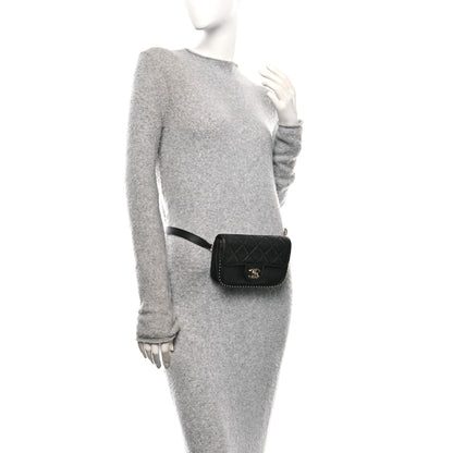 Chanel Caviar Quilted Studded Flap Waist Bag Black 2 of 10